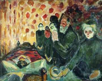 エドヴァルド・ムンク Painting - 死の床の熱で 1915年 エドヴァルド・ムンク